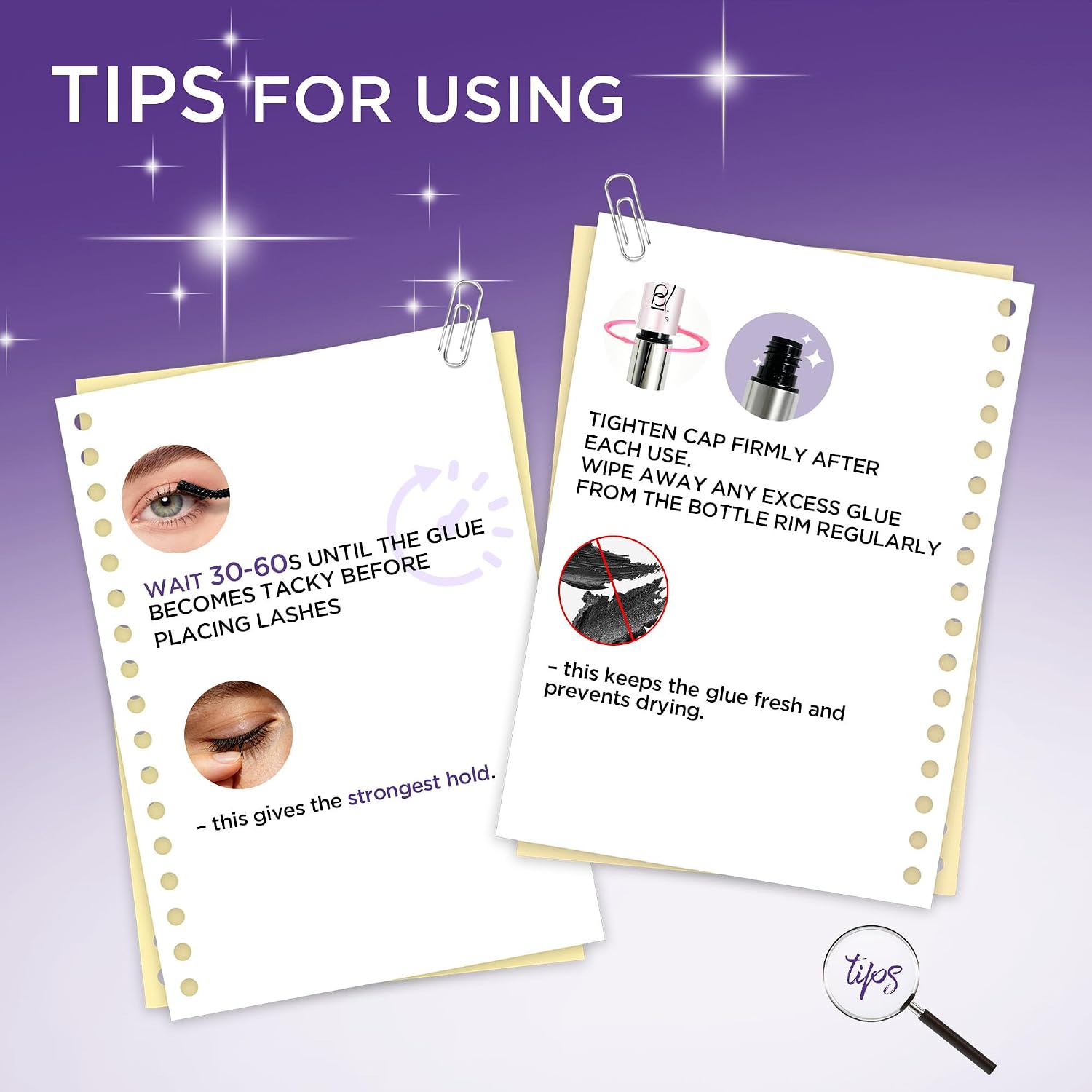 Detalle de GAQQI Lash Bond & Seal: Waterproof Lash Cluster Glue with Dual-Ended Application