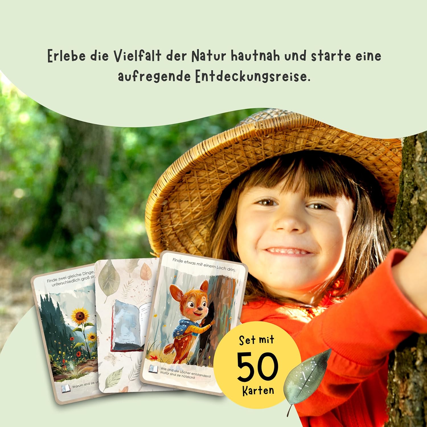 Detalle 1 de 50 Entdeckerkarten für Kinder – Schatzsuche Spielkarten 🃏