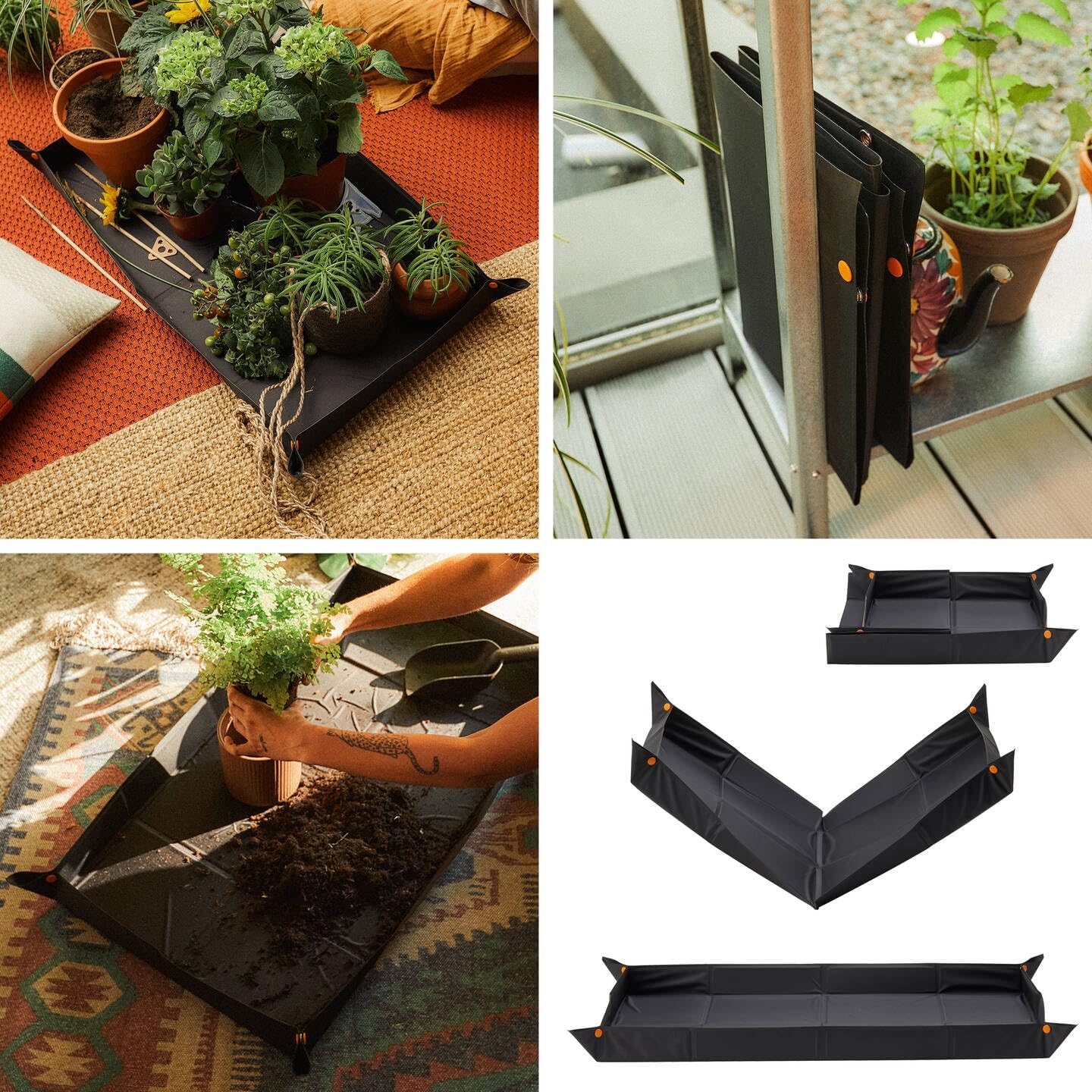 Detalle 2 de Fiskars 1071304 – składana mata do przesadzania 82,5 × 44,5 cm z podwyższanymi brzegami