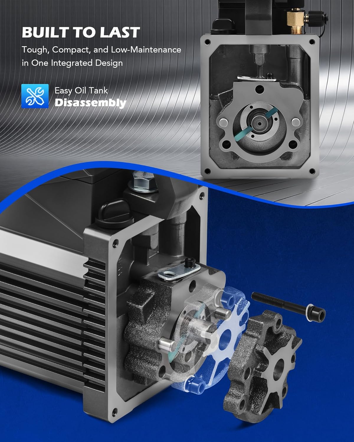 Detalle de Orion Motor Tech A2L Vacuum Pump: 3.5 CFM, 1/4 HP, Sparkless Ignition-Proof for A2L Refrigerants