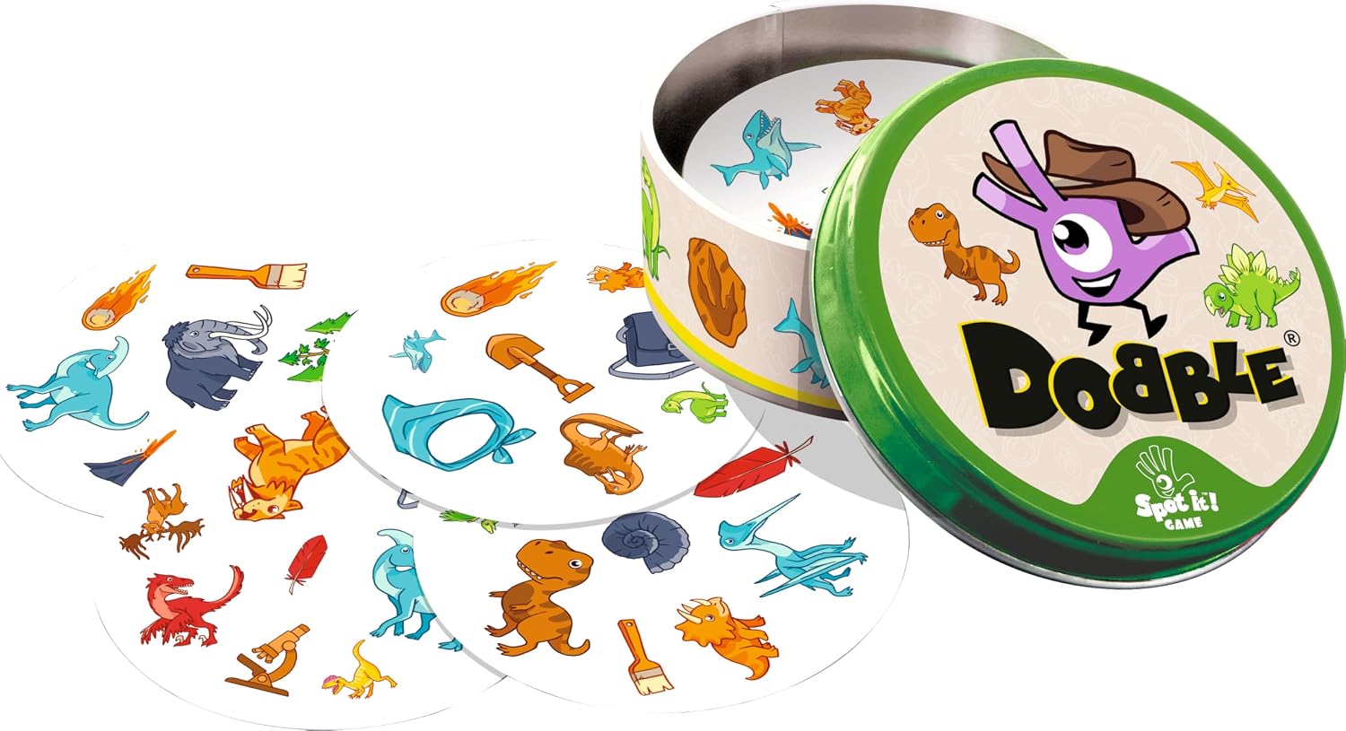 Detalle 2 de Asmodee Dobble Dinosaurs 15 Minutes