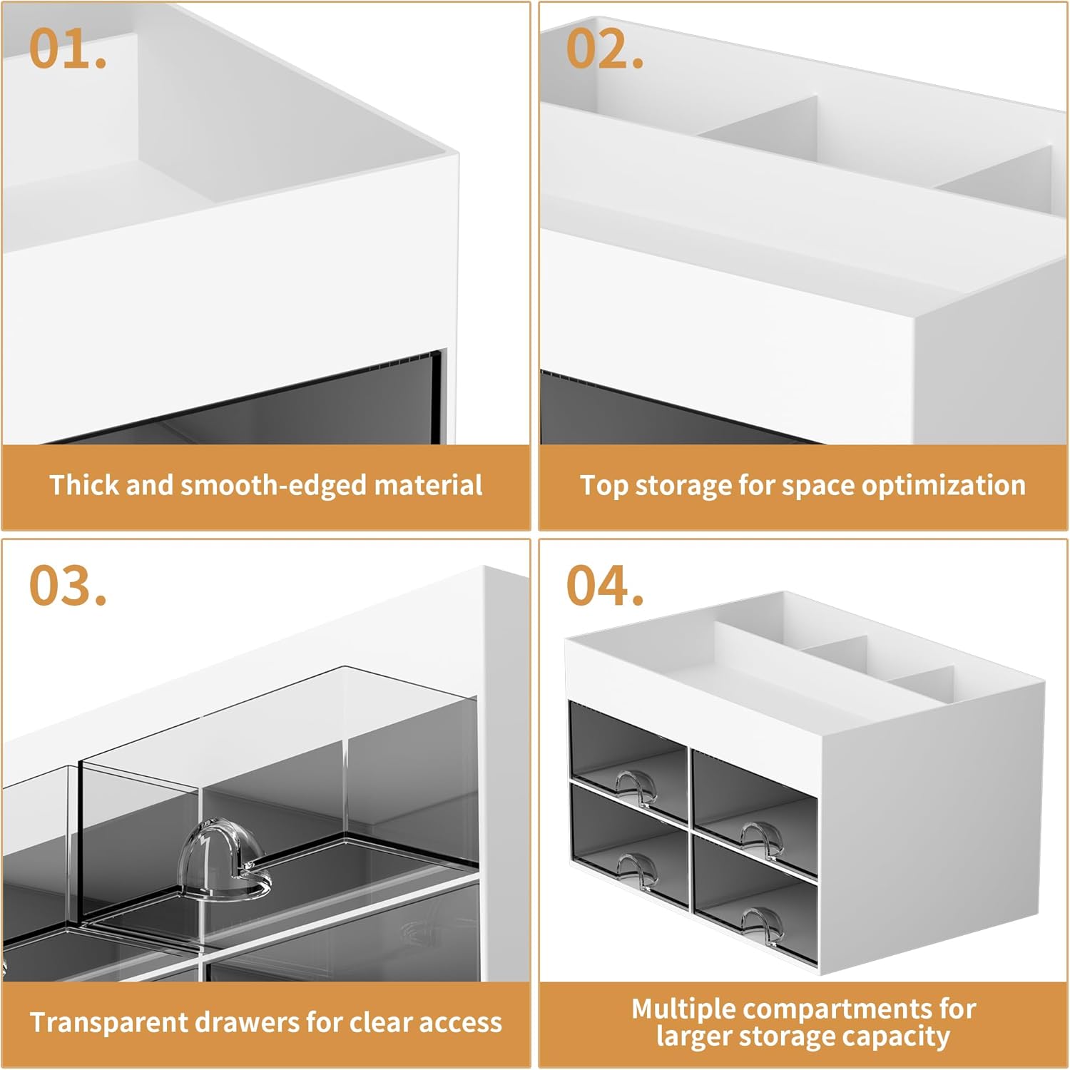 Thumbnail 5 de Marbrasse Schreibtisch-Organizer mit Schubladen, 4 Fächer & 4 Schubladen (weiß)