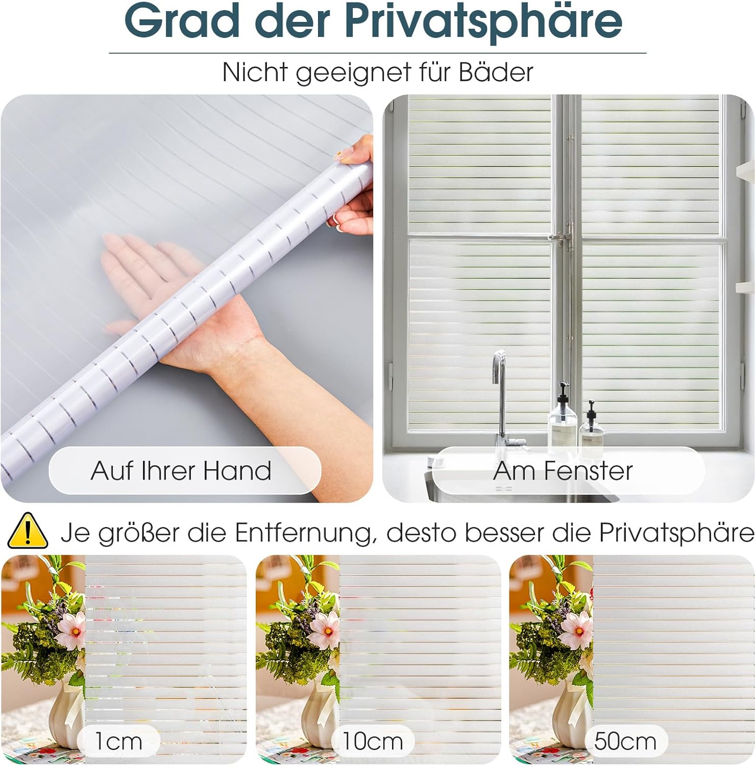 Thumbnail 1 de Lifetree Fensterfolie Streifen Blickdicht 44,5x200 cm