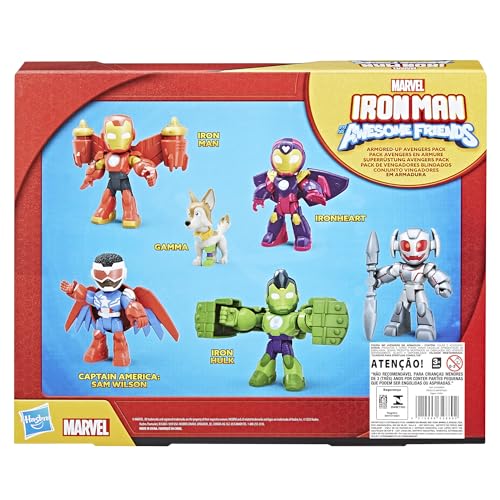 Detalle de Marvel Iron Man and His Awesome Friends Pack Avengers en Armure – Figurines articulées (6 personnages)