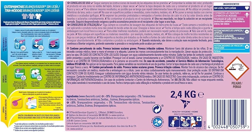 Detalle 2 de Vanish Oxi Action - Quitamanchas y Blanqueador para Ropa Blanca