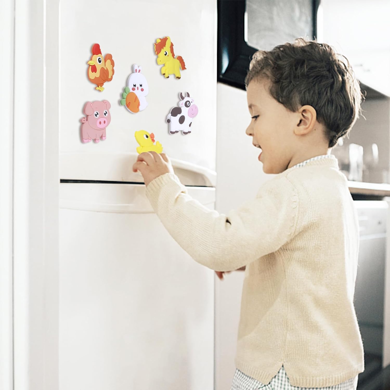 Thumbnail 6 de SUPINEEDO Full-Back Magnetic Refrigerator Magnets for Kids (Farm Animals, Ages 1–3)