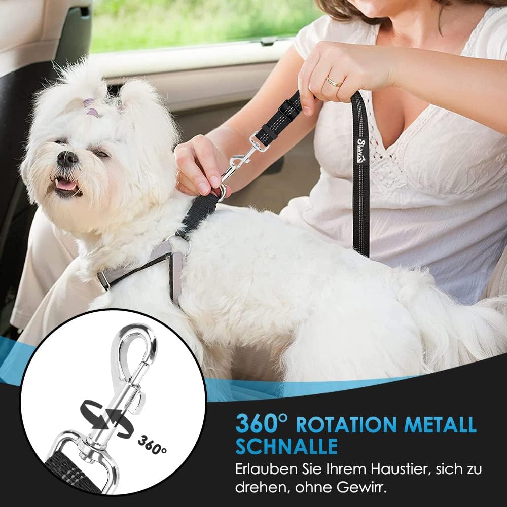 Thumbnail 4 de SlowTon Hundegurt fürs Auto – 2-in-1 Kopfstützen-Rückhaltegurt mit Universalschnalle und reflektierendem Band
