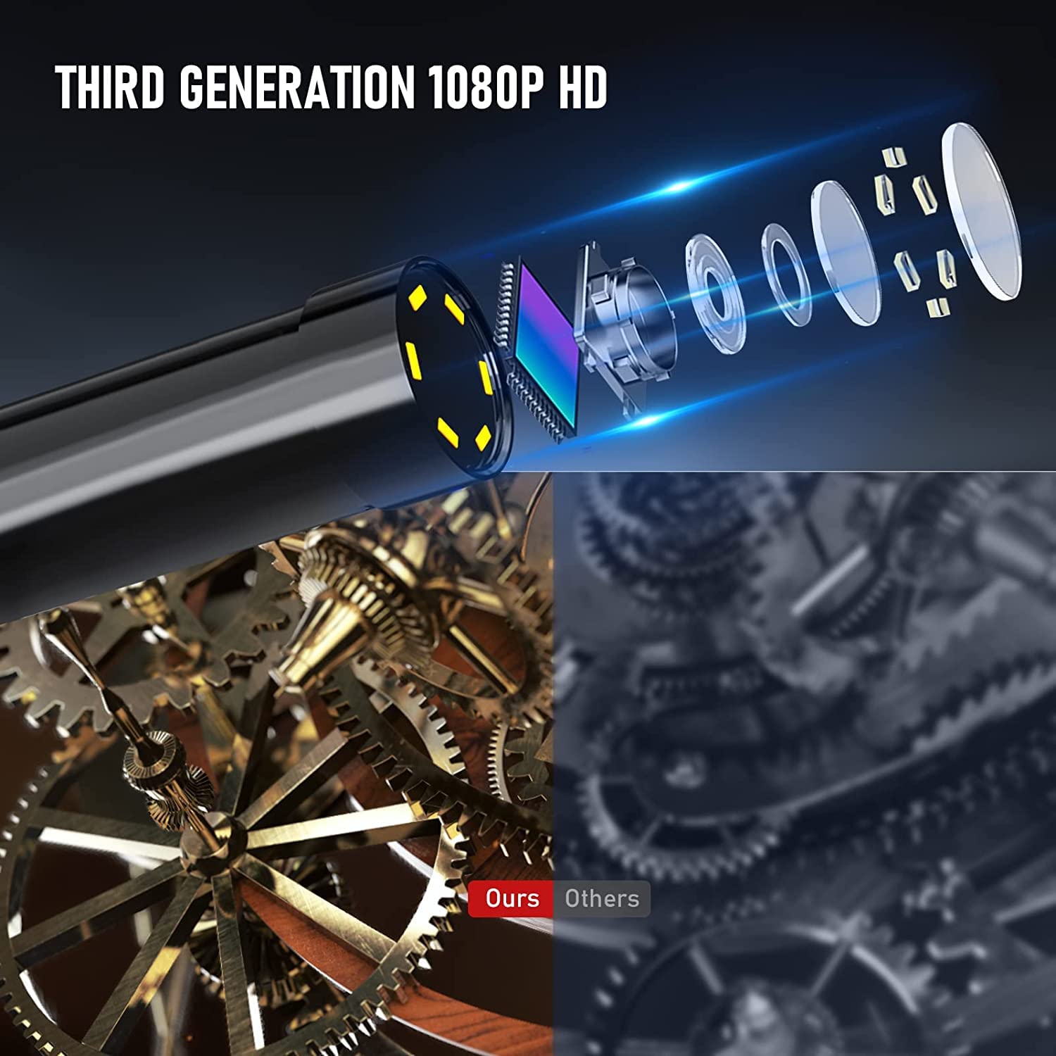 Thumbnail 3 de Daxiongmao Endoskopkamera mit Licht: 1920 HD Videoinspektions-Endoskop mit 8-mm-Sonde