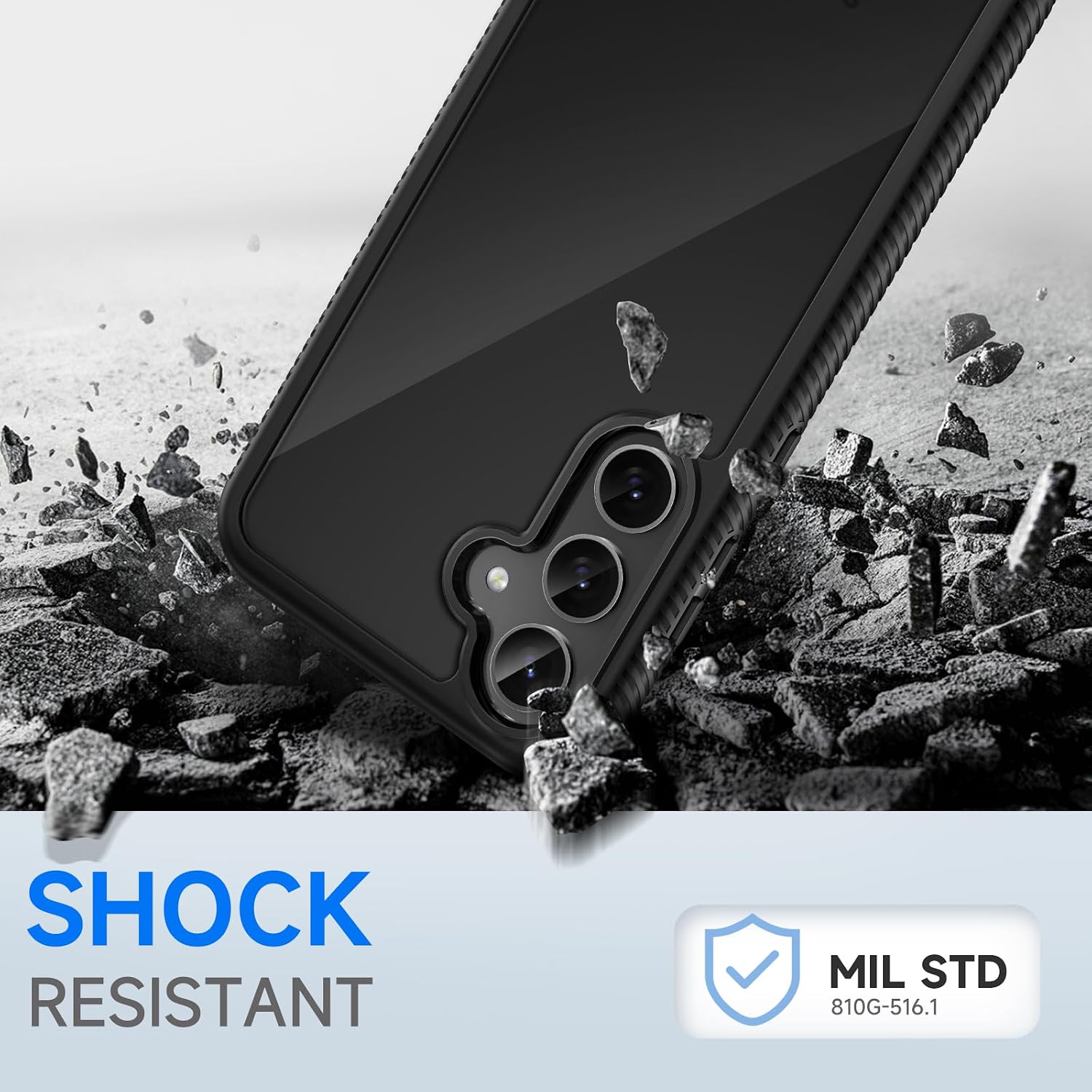 Thumbnail 3 de Seacosmo Coque pour Samsung Galaxy S25/S24 6,2 pouces full body avec protège-écran intégré – Bumper antichoc noir