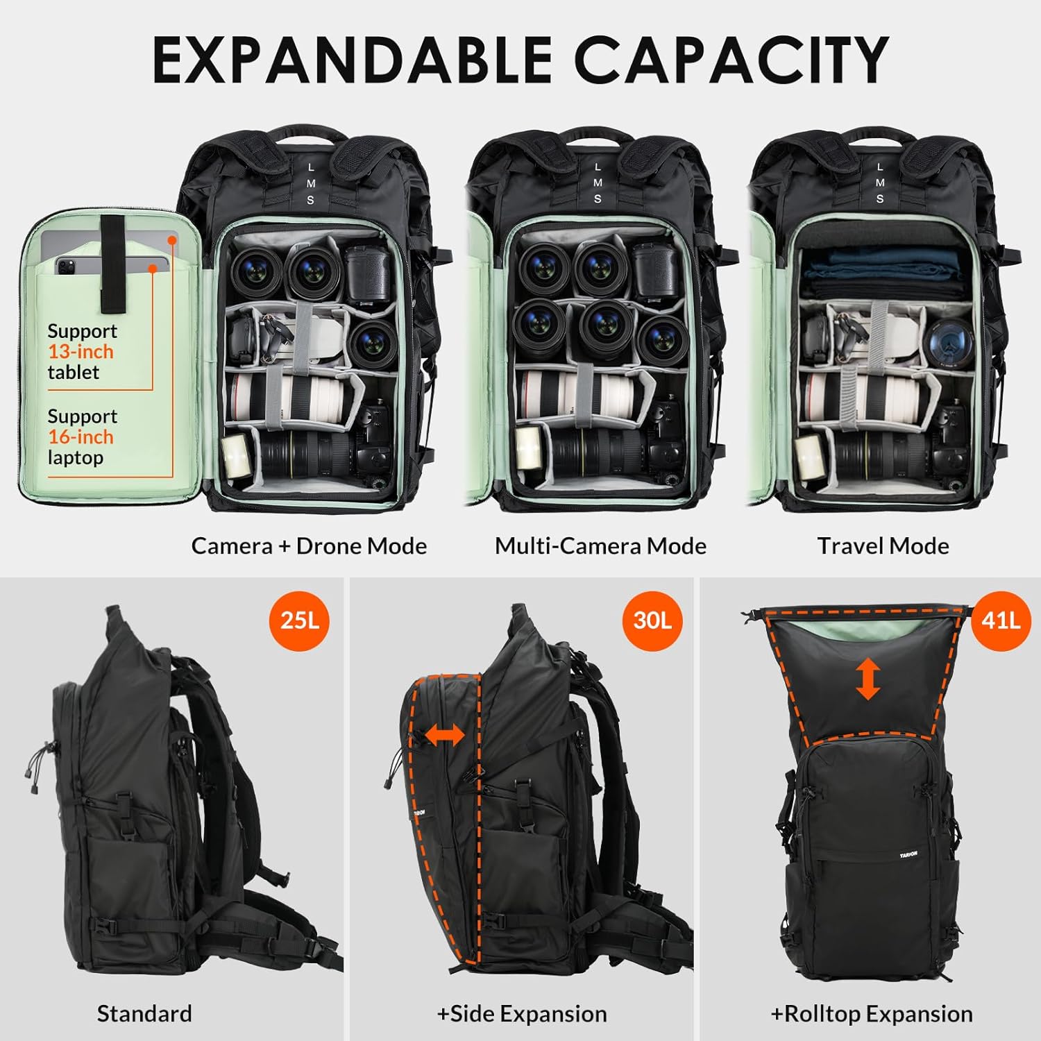 Thumbnail 1 de TARION Mochila Fotografía Expandible 35L