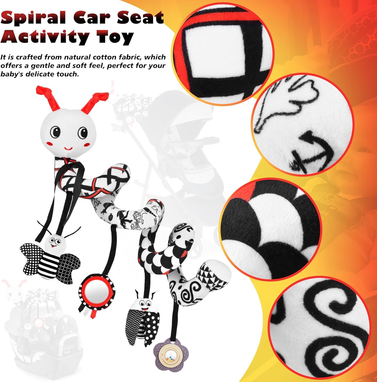 Thumbnail 4 de Zendstanding Kinderwagen Spielzeug Kontrast 0-6 Monate