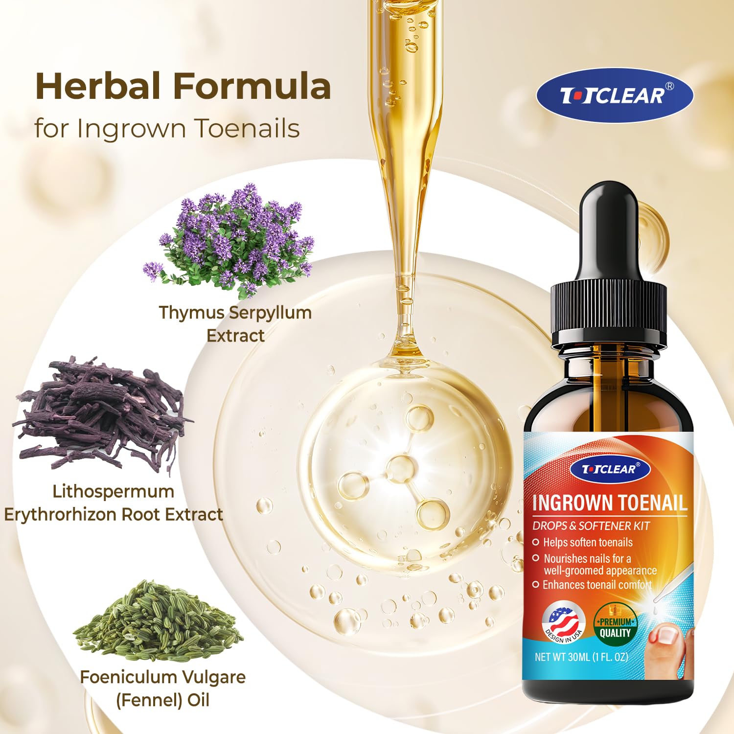 Detalle de Ingrown Toenail Relief: 30ml Kit with Drops for Gentle Care