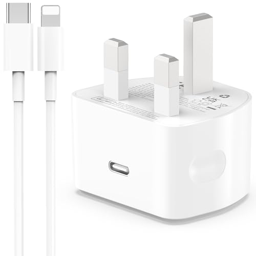 Detalle de AICCOLO 20W USB-C Fast Charger with 2m Cable for iPhone and More – UK Plug