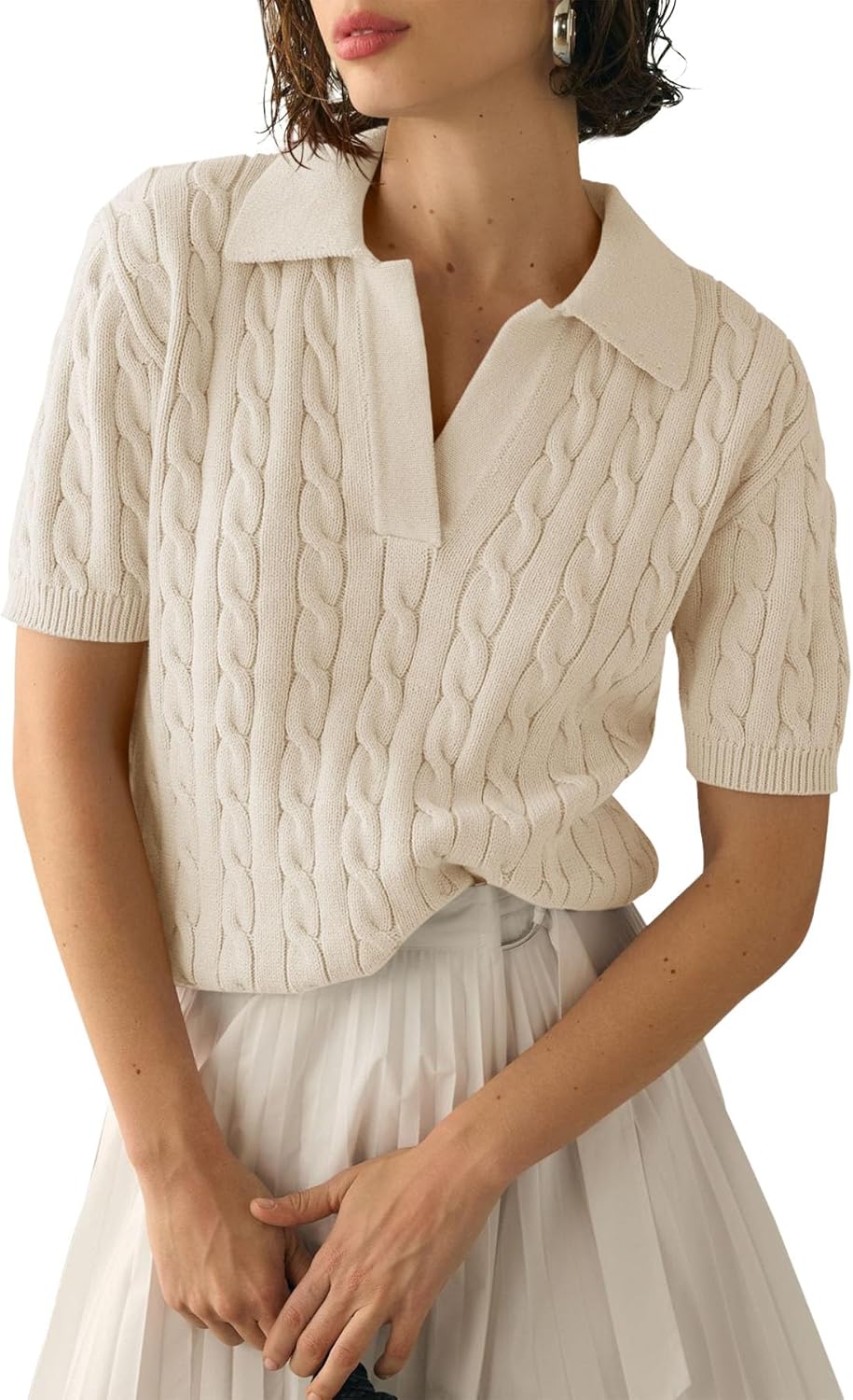 Thumbnail 5 de Imily Bela Cable Short Sleeve Sweater