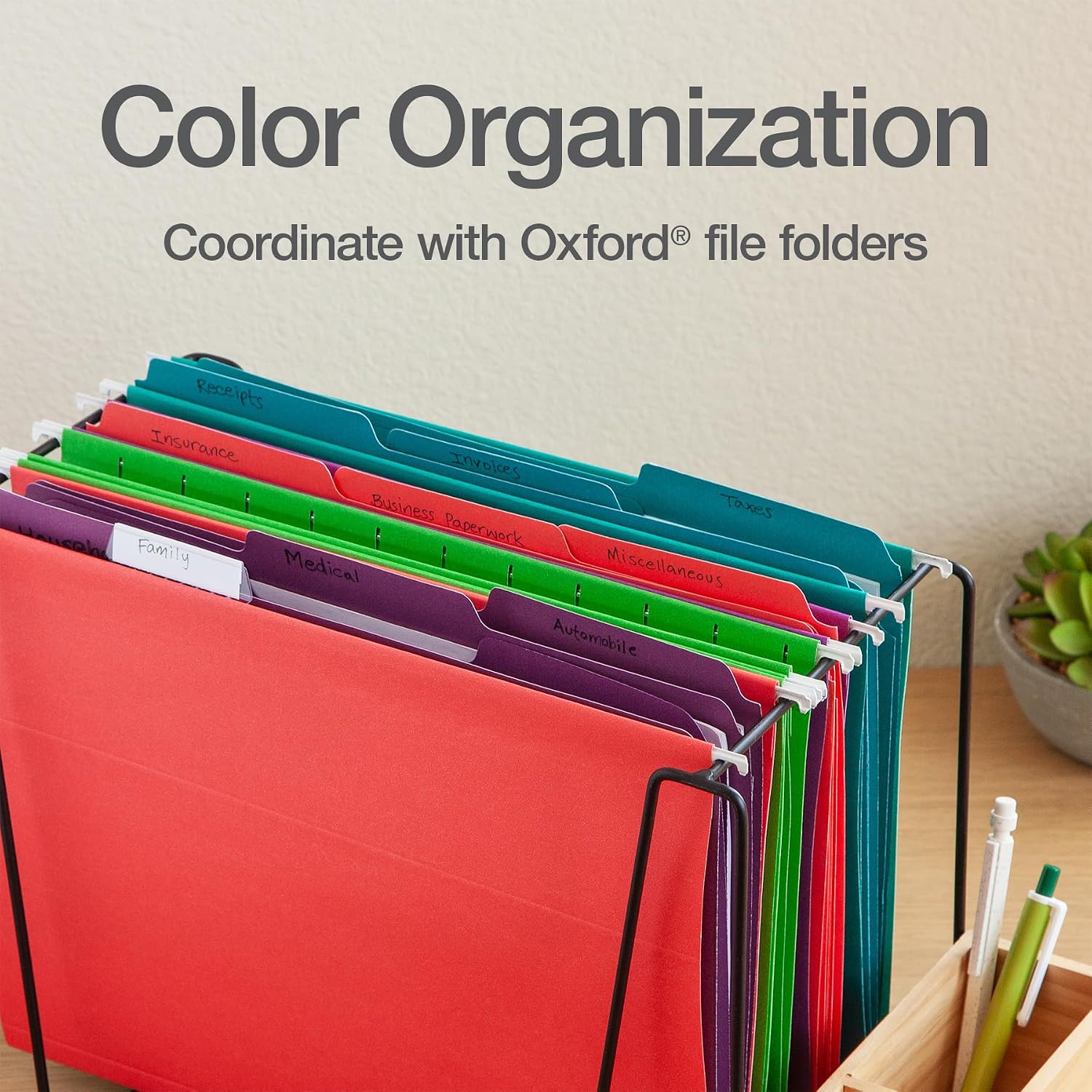 Detalle 2 de Oxford 1018316 Hanging File Folders, Letter Size, 25 Pack, 4 Colors