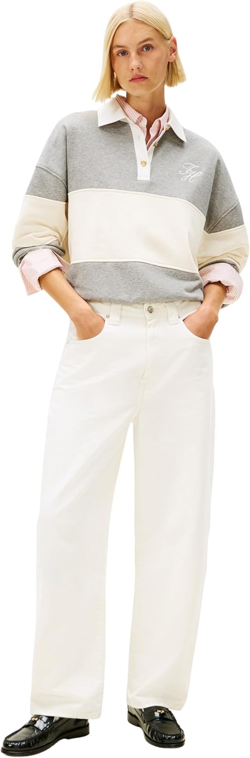 Thumbnail 3 de Tommy Hilfiger Women's Gold Button Rugby Fleece Sweatshirt Ww0ww48785