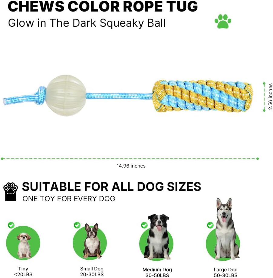 Detalle de Dog Tug Toy with Glow-in-the-Dark Ball