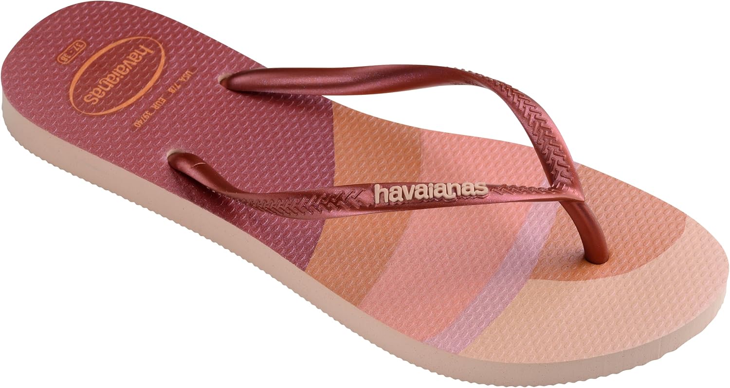 Detalle de Havaianas Slim Palette Glow – tongs femme et enfant, semelle en caoutchouc antidérapante