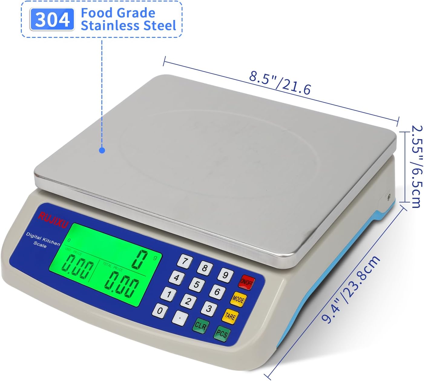 Detalle 2 de Large Digital Kitchen Scale 30KG for Baking 🍽