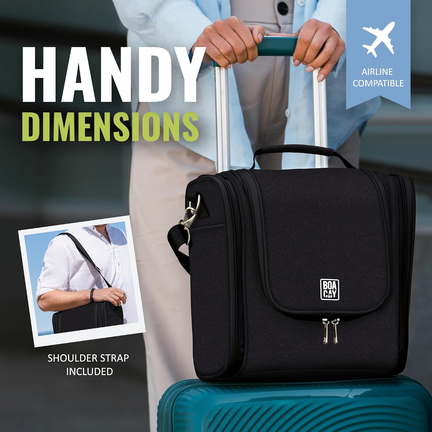 Thumbnail 4 de BOACAY Extra Large Hanging Travel Toiletry Bag 29.5cm