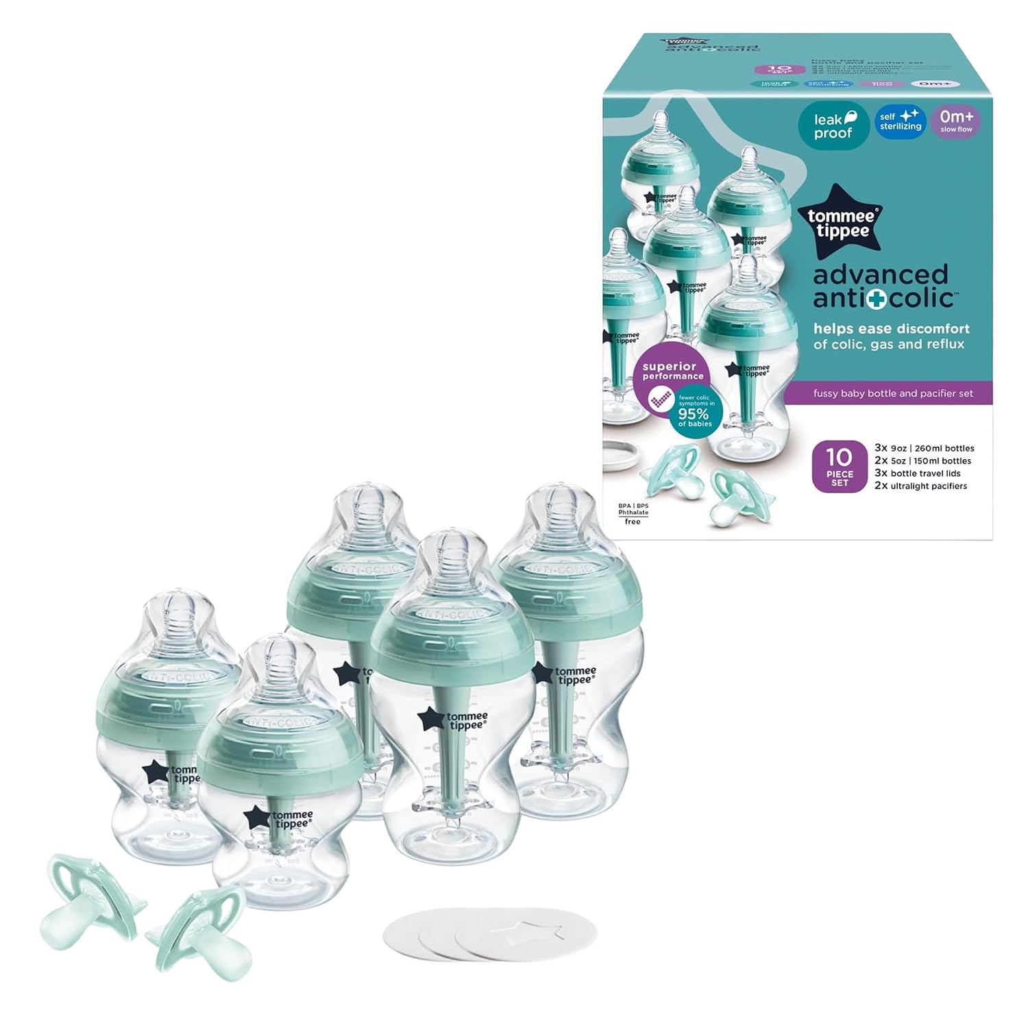 Detalle de Tommee Tippee Anti-Colic Bottle Set, 5 and 9 oz