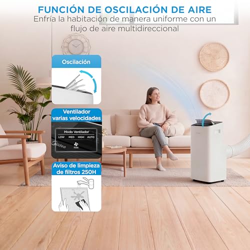 Thumbnail 12 de MIDEA Pingüino: Aire Acondicionado Portátil 4 en 1, 9,000 BTU (2250 Frigorías) con App y kit de ventana
