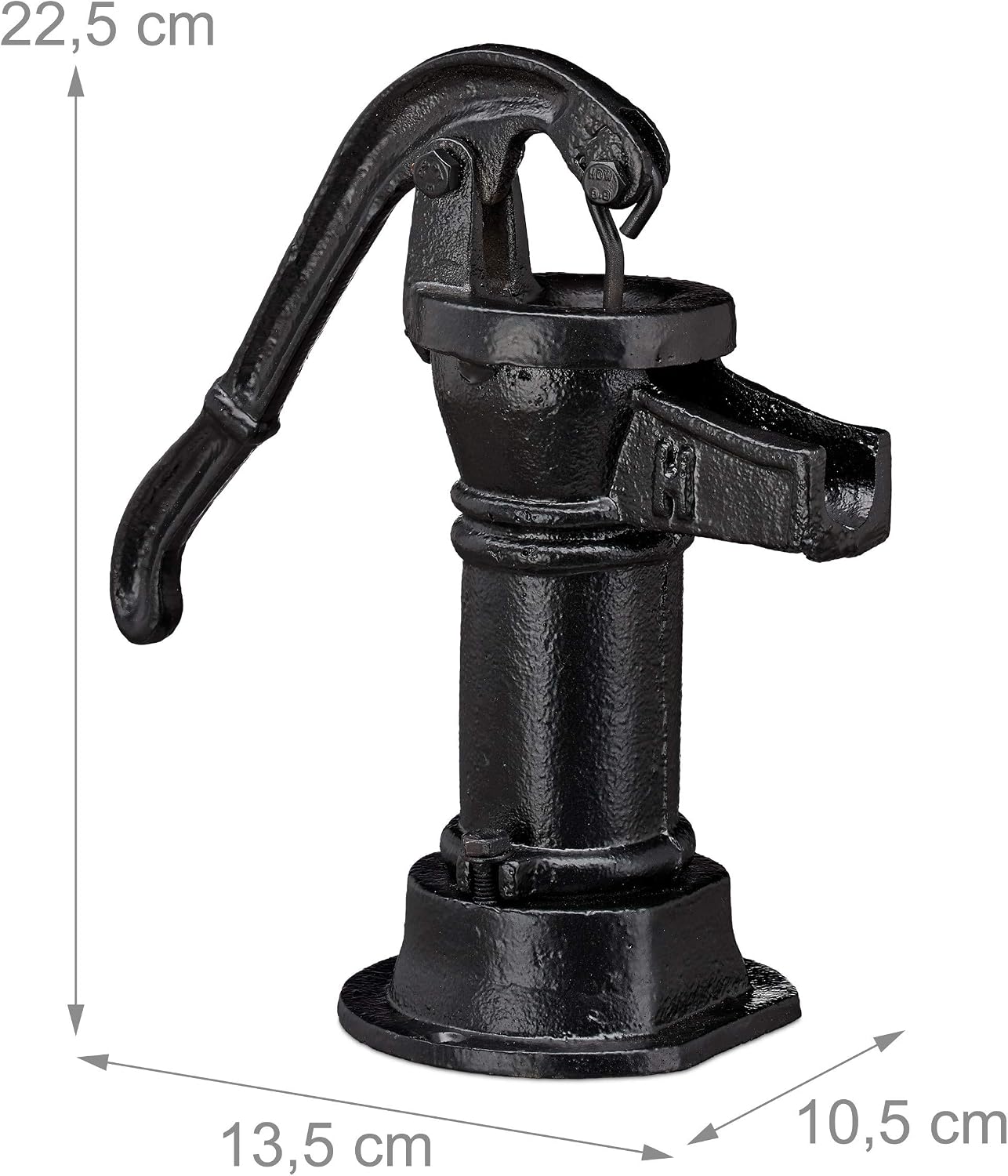 Thumbnail 3 de Relaxdays Decorative Pump, Cast-Iron Mini Garden Ornament in Black