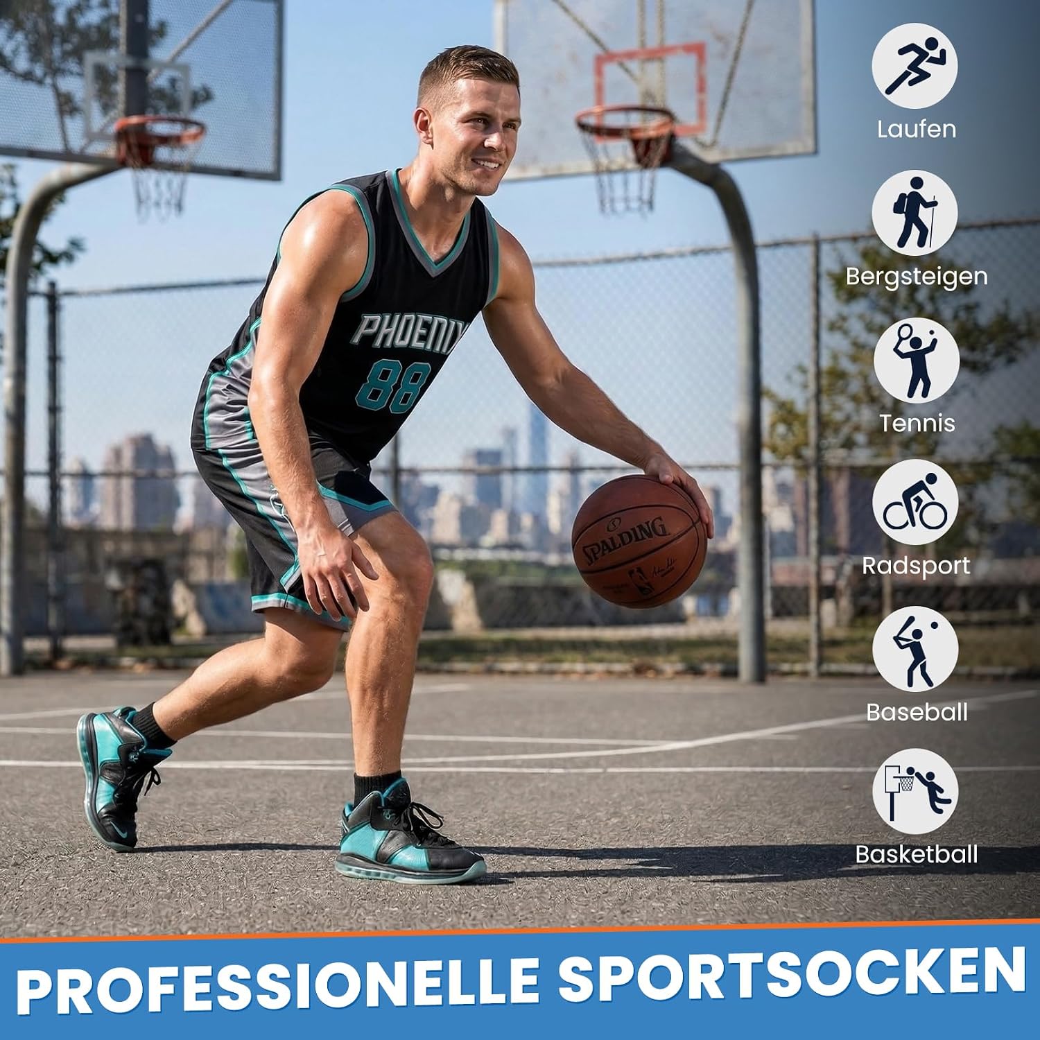 Thumbnail 6 de Stoeury Sneaker Socken Herren – Quarter Socken mit Frotteesohle, Nahtlose Zehen, atmungsaktiv 6 Paar