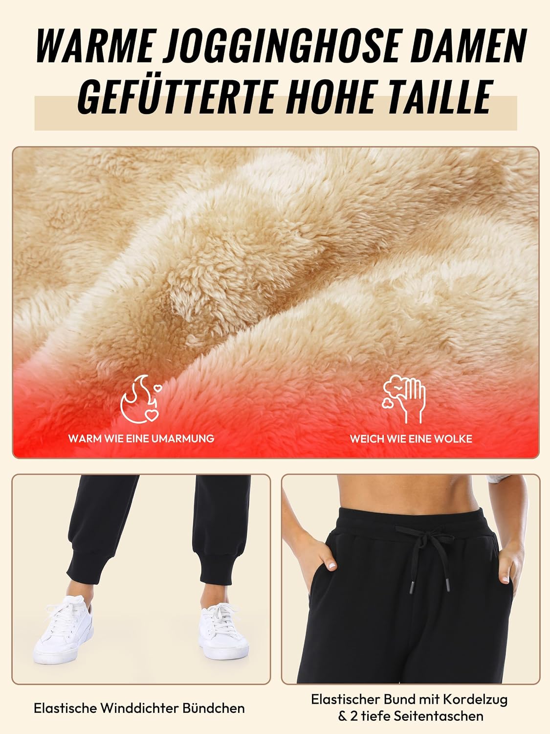 Detalle de MOVE BEYOND Gefütterte Jogginghose −10 °C