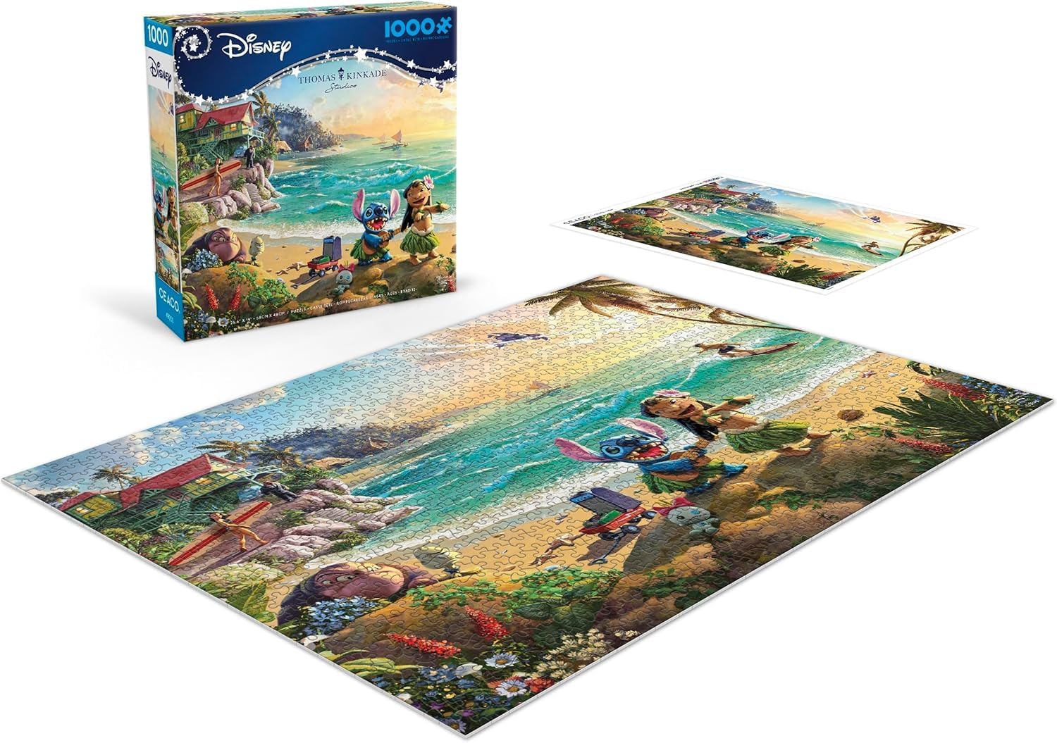 Detalle de Ceaco Thomas Kinkade Disney Lilo & Stitch 1000-Piece Jigsaw Puzzle (Premium Recycled Board, Made in USA)