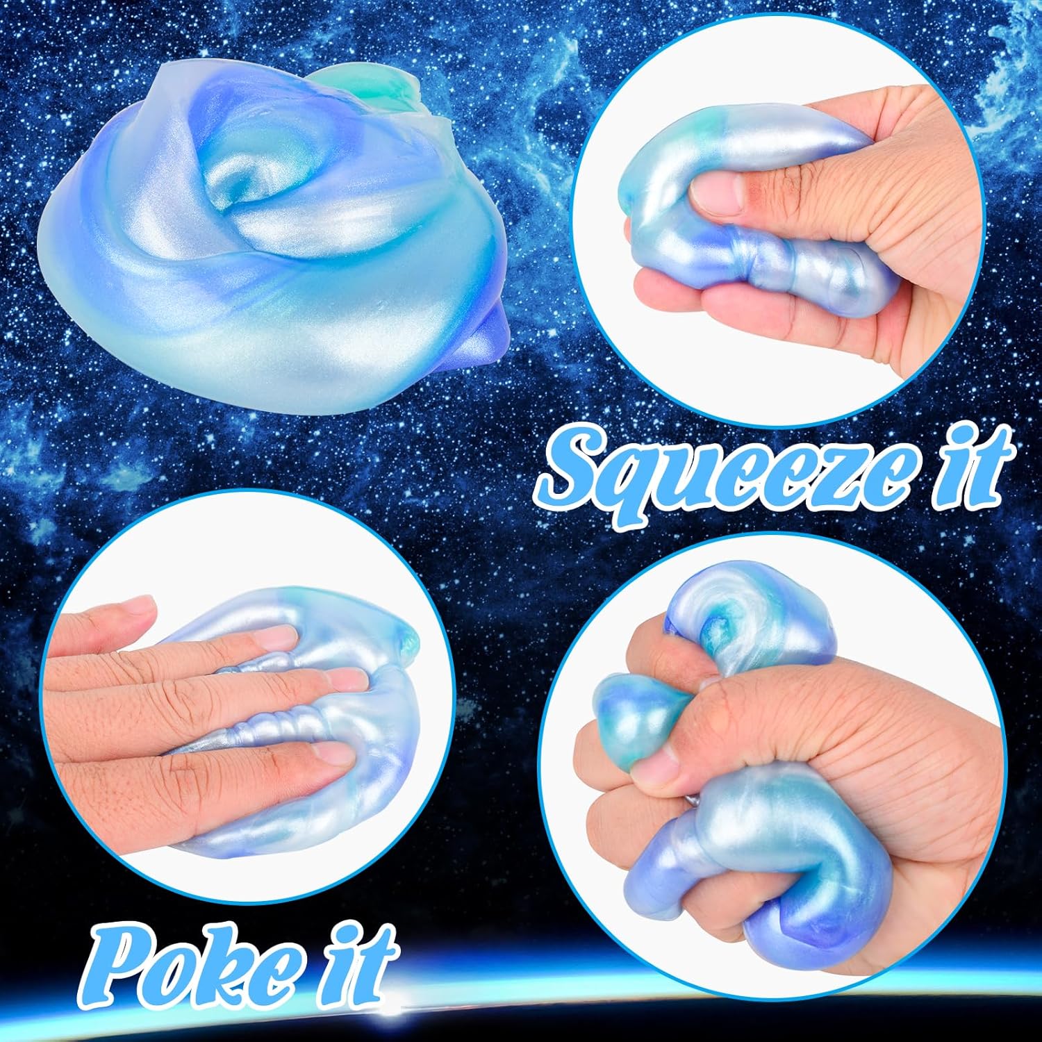 Detalle 2 de Galaxy Slime Party Favors for Kids slime ball blind box kit (9 jars) – non-sticky, sensory stress relief