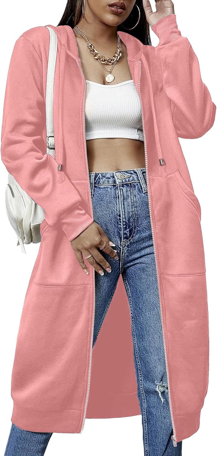 Detalle de ELESOL Women Casual Zip-Up Fleece Hoodie S-XXXL