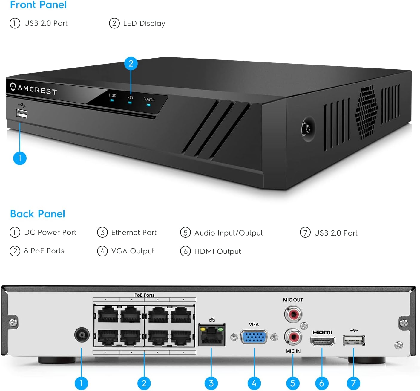 Thumbnail 5 de Amcrest NV4108E-A2 8CH NVR