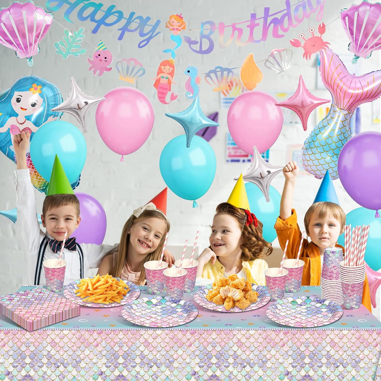 Detalle 2 de yosiio Meerjungfrau Partygeschirr Set 7 Zoll