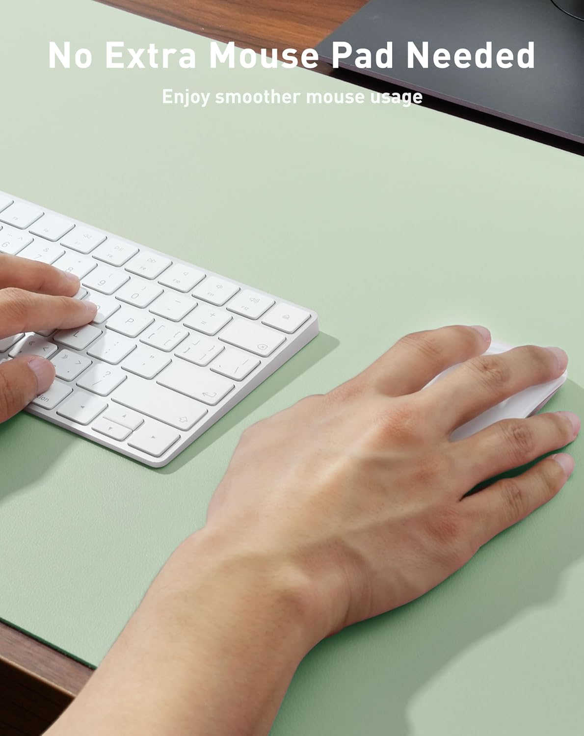 Detalle 2 de Aothia 40" x 24" Faux Leather Desk Mat, Large Mouse Pad with Suede Backing