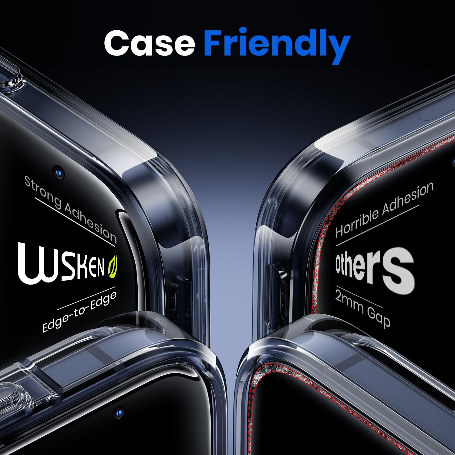 Detalle de WSKEN iPhone 17 Pro Max Privacy Screen Protector 25°