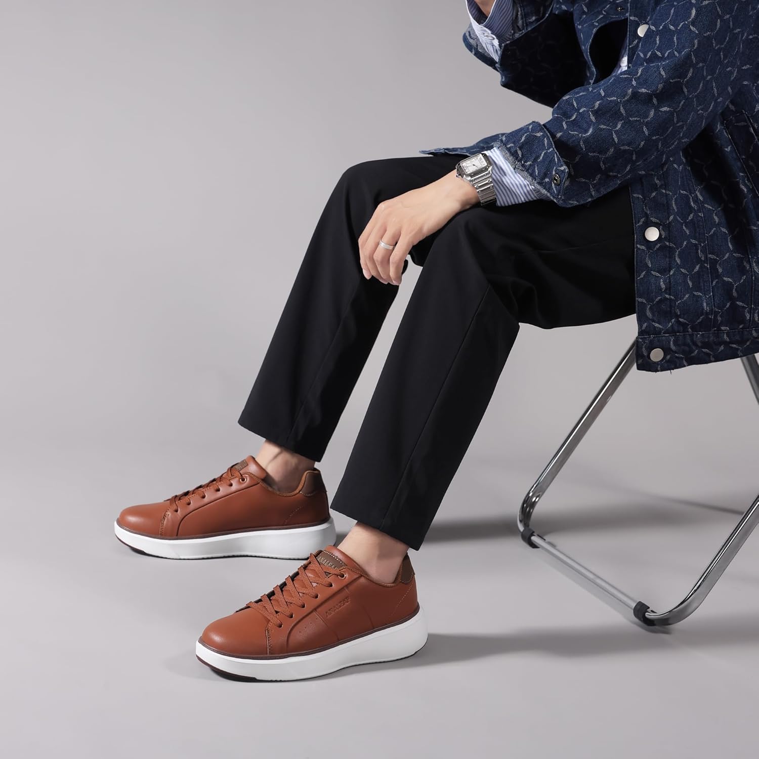 Thumbnail 1 de ANALEAF Mens Fashion Trainers Casual Sneakers Lightweight Business Shoes