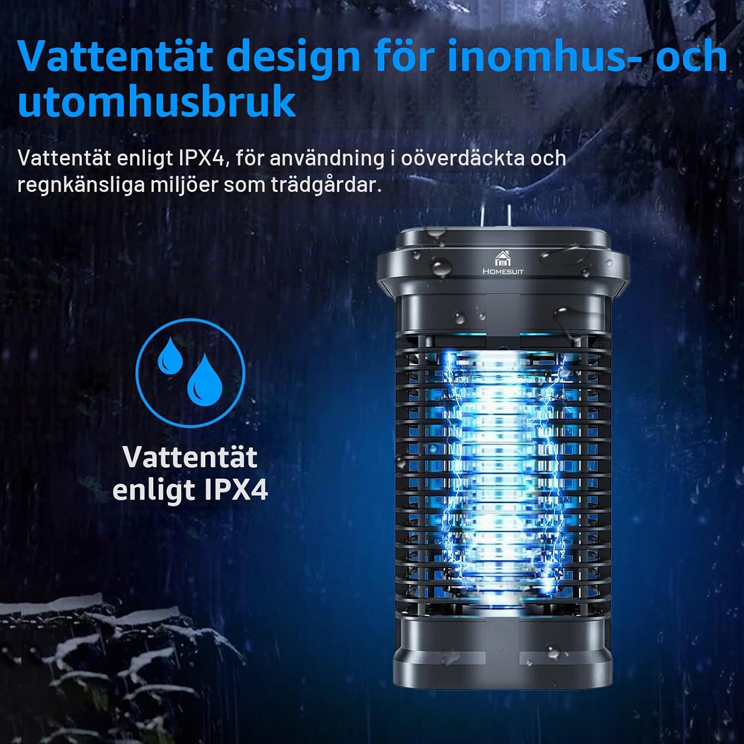 Detalle 1 de Homesuit elektrisk insektsfälla, 20 W, 4 000 V och IPX4