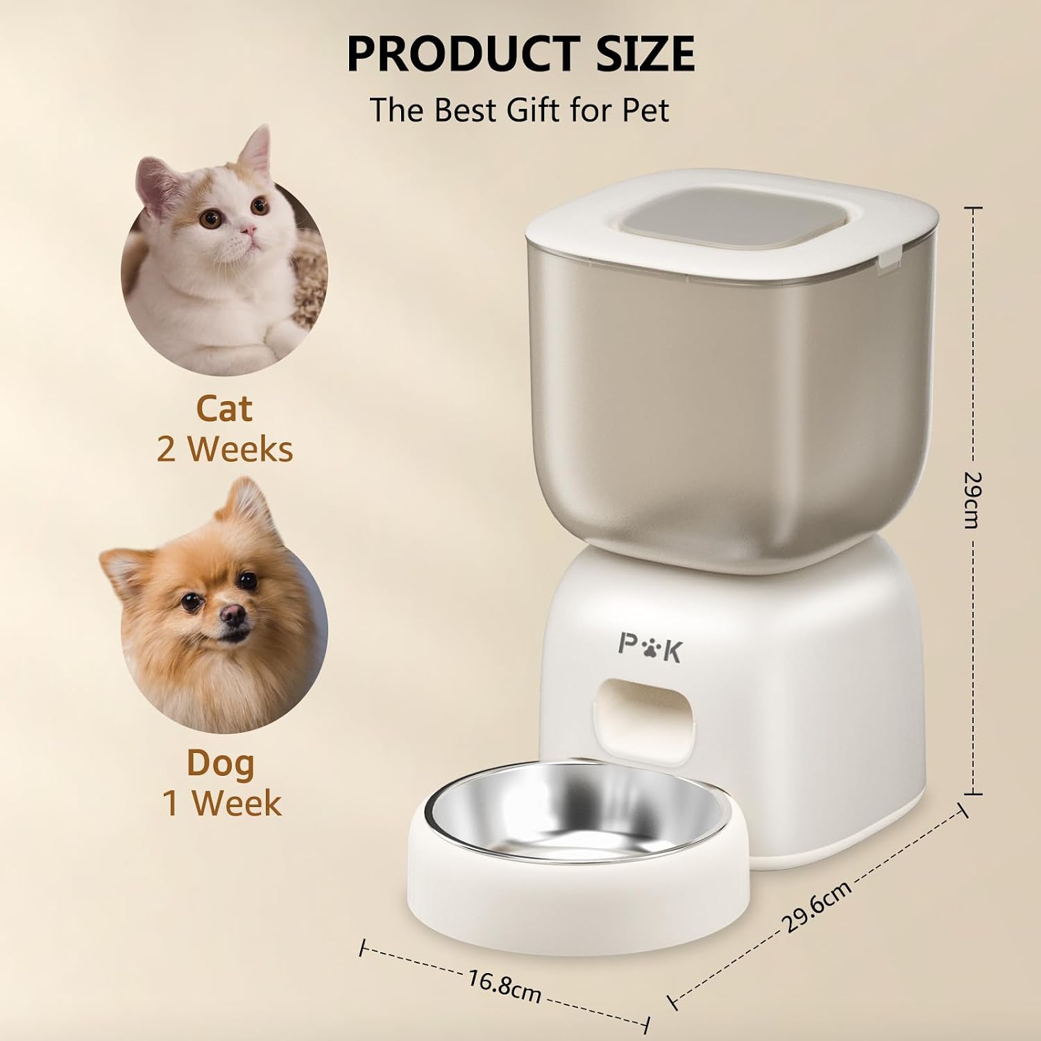 Thumbnail 6 de PUPPY KITTY automatische kattenvoerautomaat van 3 l met spraakopname en timer
