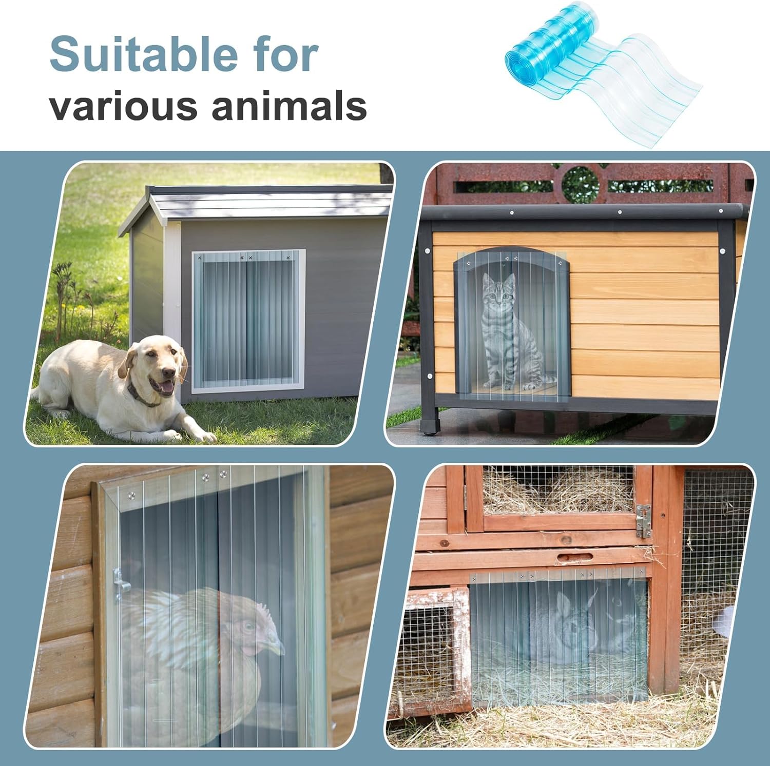 Detalle de Uross Dog Door Replacement Flaps – 330CM Ruff Weather DIY Large Pet Door Flap