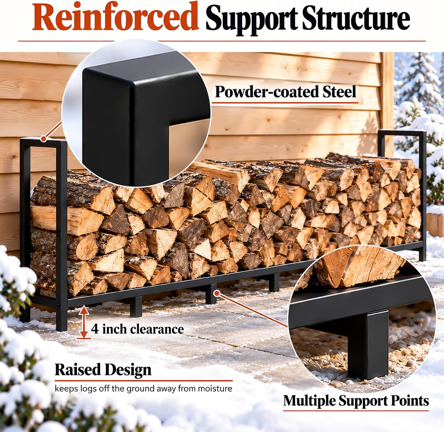 Detalle 2 de Gtongoko Firewood Rack 8FT