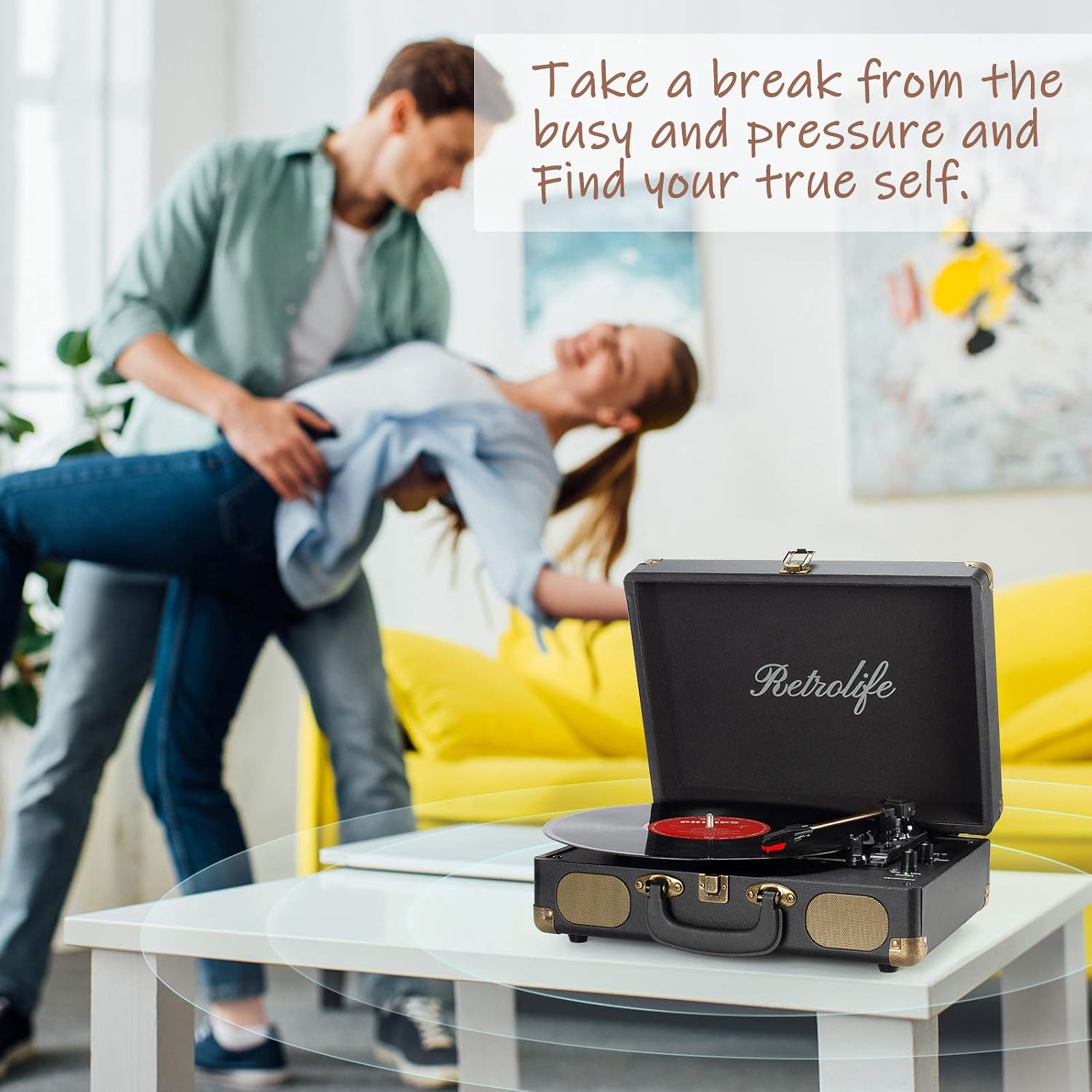 Thumbnail 5 de Vinyl Record Player 3-Speed Bluetooth Suitcase