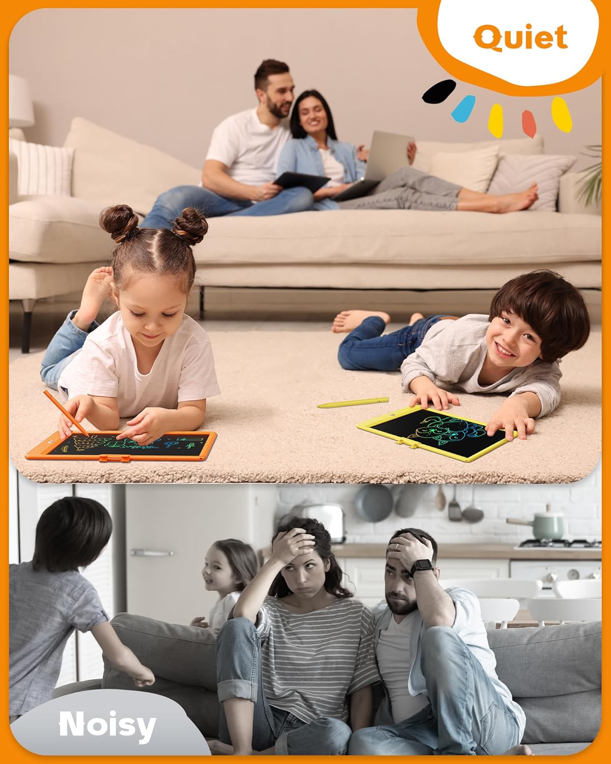 Detalle de bravokids LCD01 10-Inch LCD Writing Tablet, Color Screen, Erase and Lock