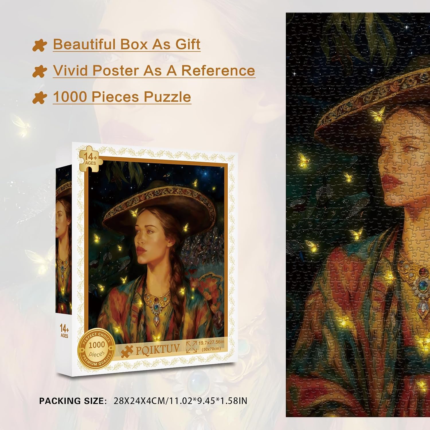 Detalle de PQIKTUV 1,000-Piece Holiday Jigsaw Puzzle with Lettered Back