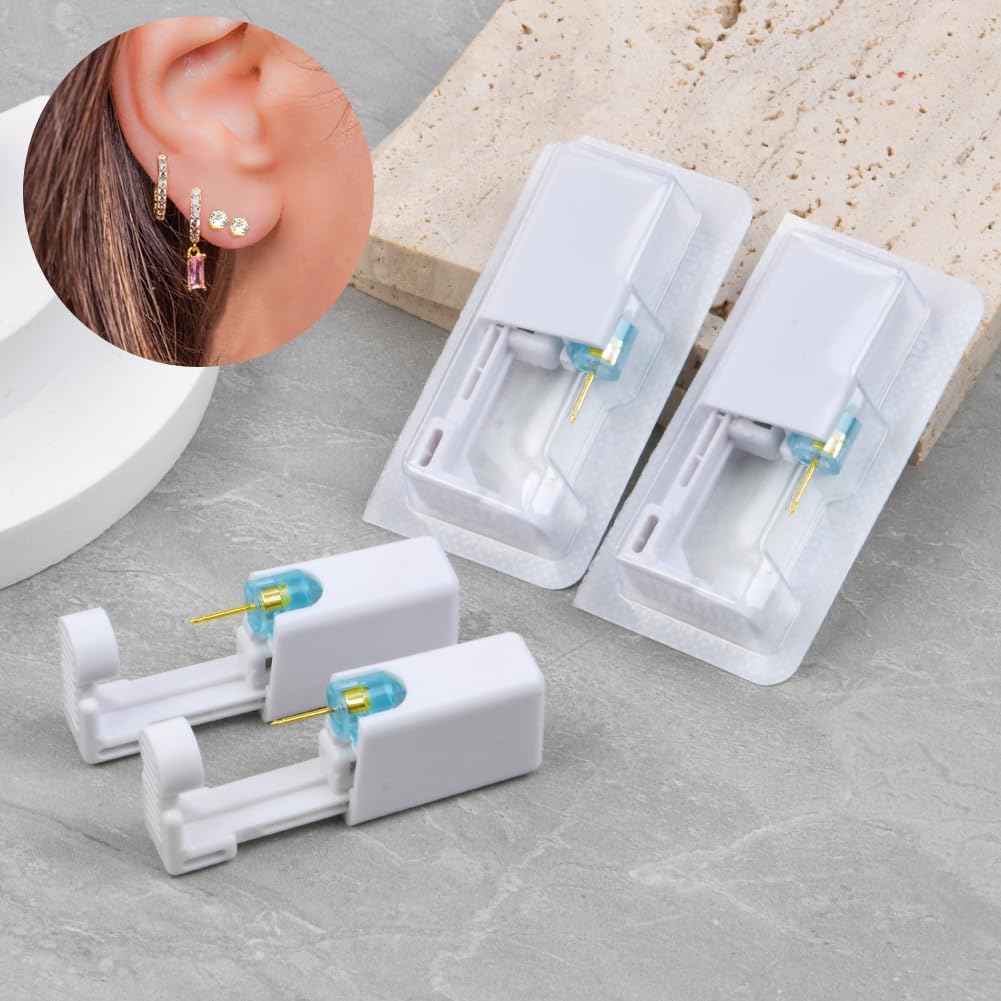 Detalle de Aucuu Pistola Orecchini: Set di Piercing per Orecchie in Acciaio Chirurgico 316L