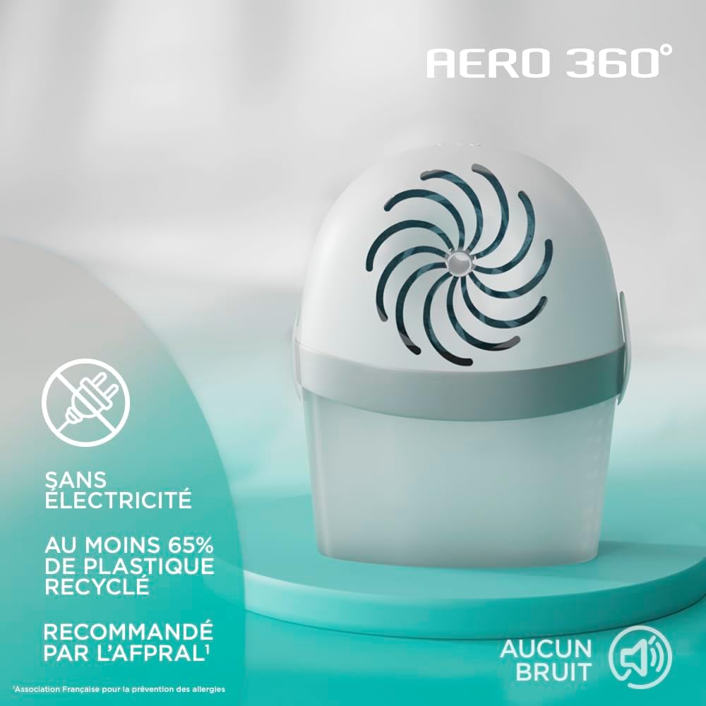 Thumbnail 5 de Rubson Lot de 2 absorbeurs d'humidité AERO 360° Pure (2 appareils + 2 recharges) – Assainisseurs et déshumidificateurs d’air pour pièces de 20 m²