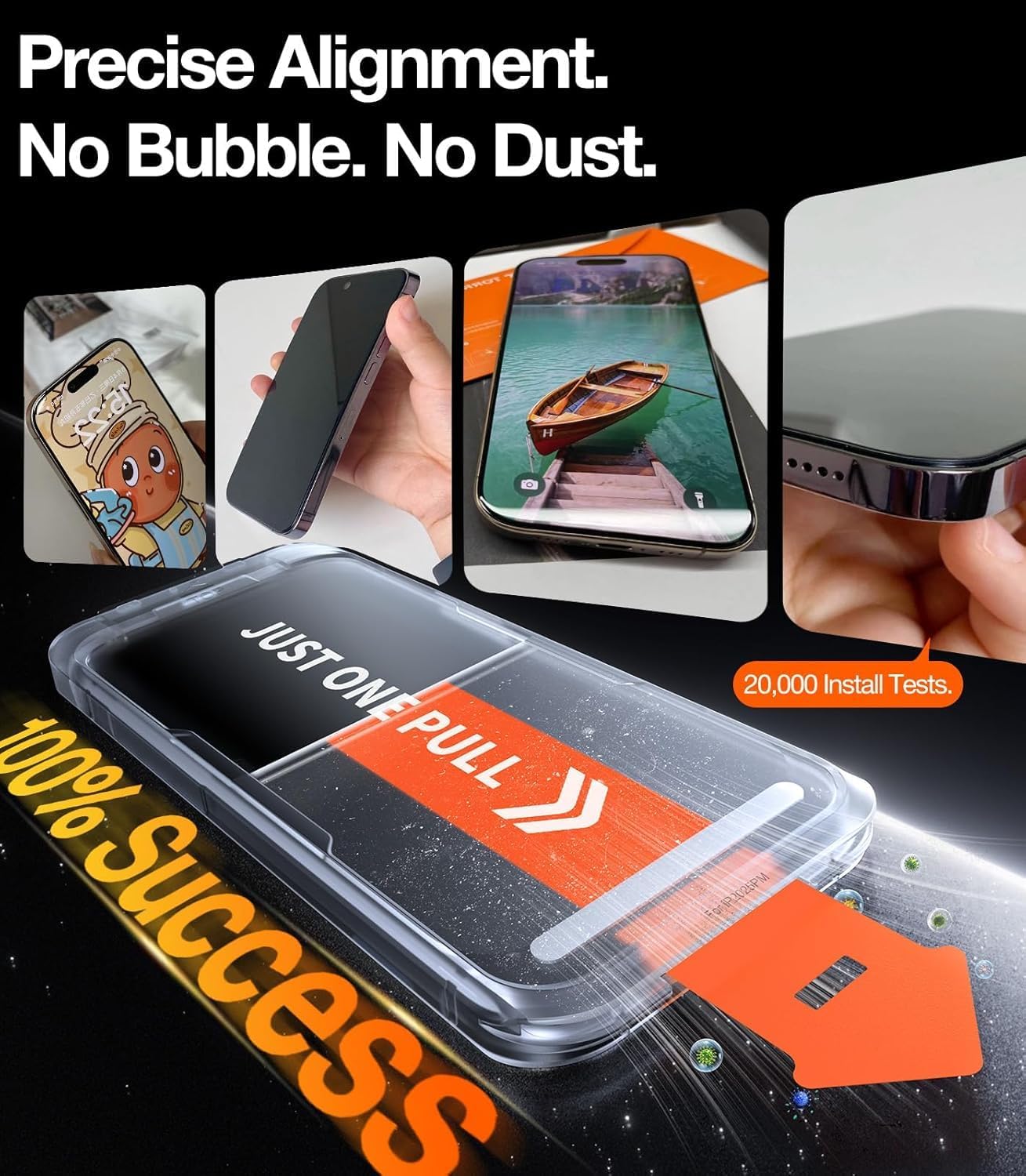 Thumbnail 5 de TORRAS Military-Grade Shatterproof Screen Protector for iPhone 16 Pro (2-Pack)