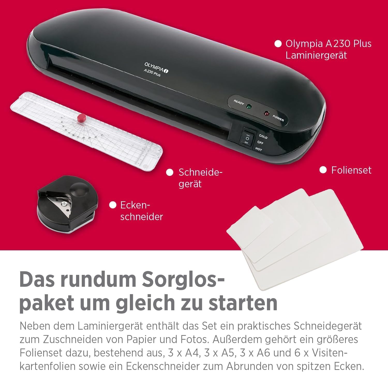 Thumbnail 6 de Olympia A 230 Plus 4-in-1 Laminiergerät Set – Heiß- und Kaltlaminieren