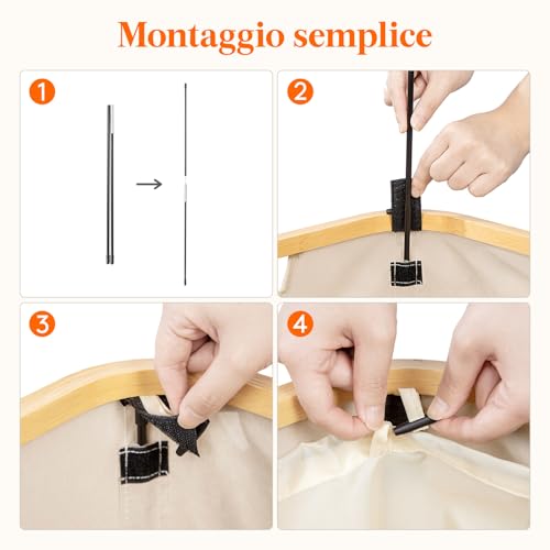 Thumbnail 5 de Lifewit Cesto Portabiancheria Slim da 70 L con Coperchio – Beige, Salvaspazio