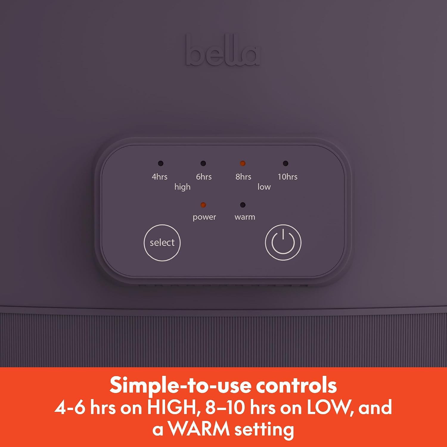 Thumbnail 2 de bella 6.0 Qt Programmable Slow Cooker (Plum) with Ceramic Nonstick Stoneware Pot